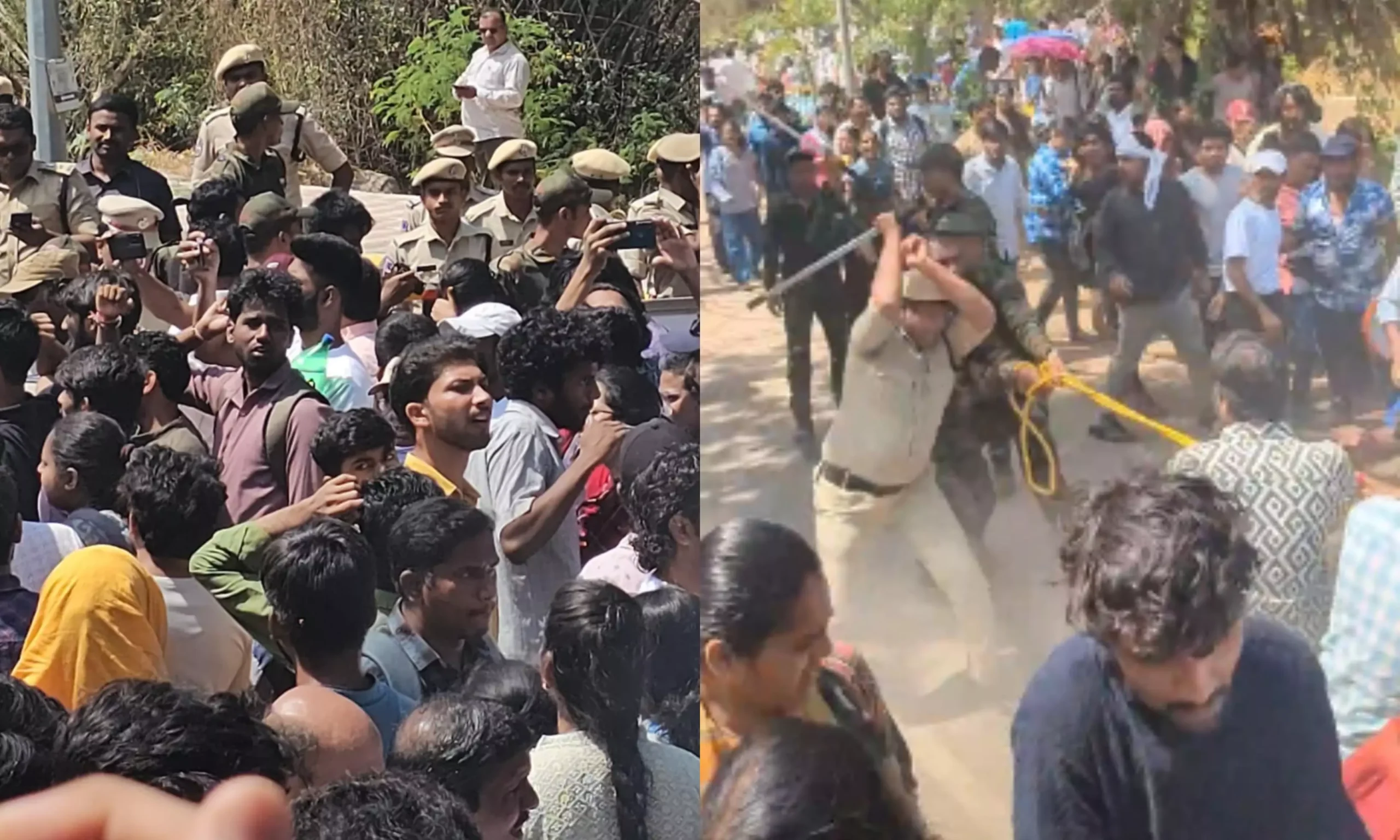 हिंसक हुआआंदोलन, पुलिस ने किया लाठीचार्ज