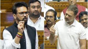 राज्यसभा में रोकना सुधार प्रस्ताव पेश, अनुराग ठाकुर पर प्रतिकूल का हंगामा