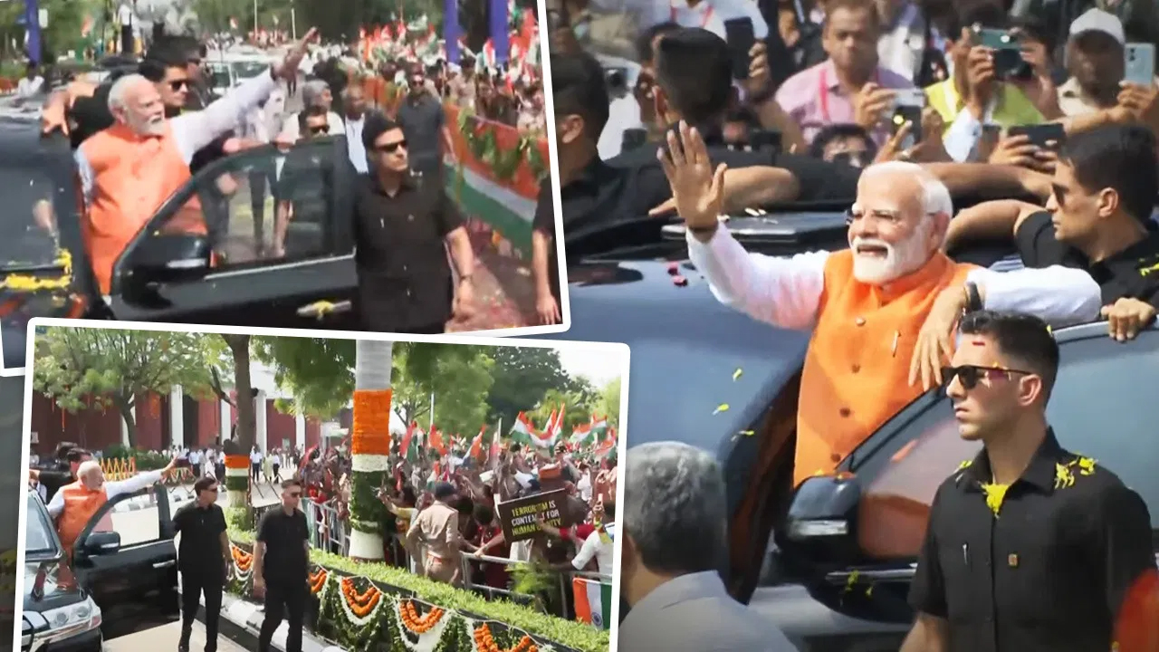 गुजरात के वडोदरा पहुंचे पीएम मोदी, रोड शो में उमड़ी भीड़