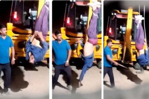 Rajasthan: डम्पर चालक को जेसीबी से लटकाकर पीटा, दो गिरफ्तार