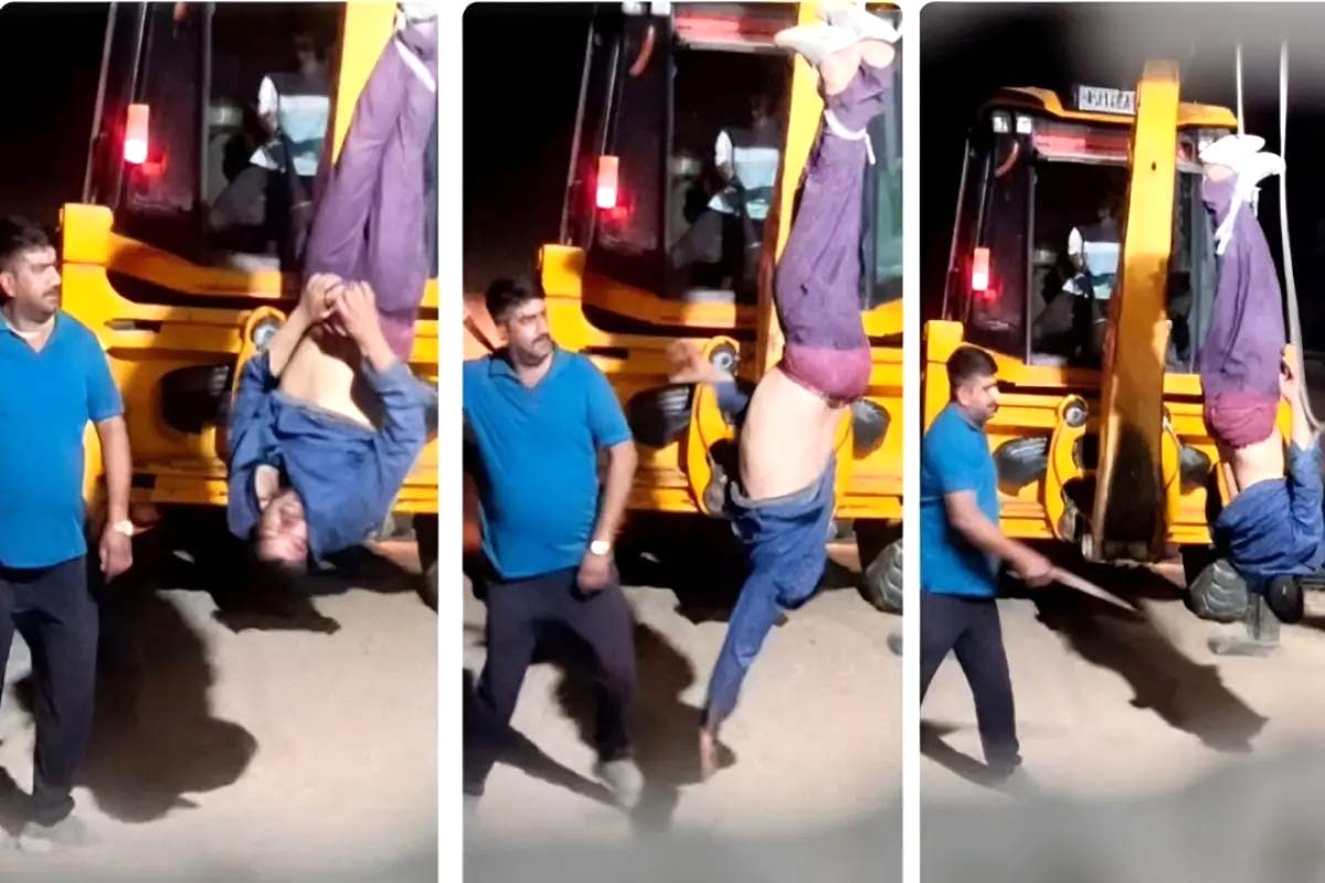 डम्पर चालक को जेसीबी से लटकाकर पीटा, दो गिरफ्तार