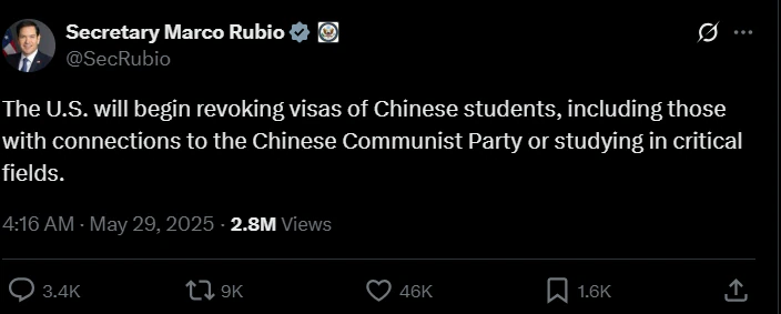 Chinese Students को लेकर सख्त हुआ America, रद्द होंगे Visa