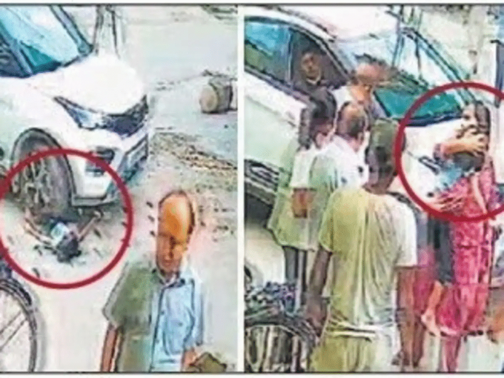 UP News : सड़क हादसा, साइकिल चला रही बच्ची पर चढ़ गई कार