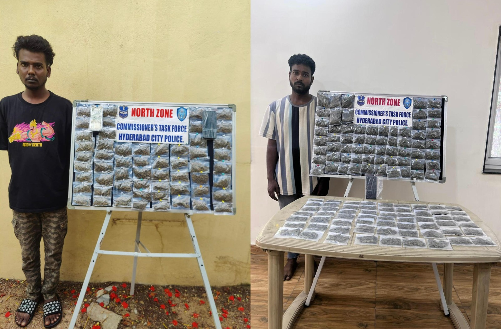 मादक पदार्थ बेचने वाले दो गिरफ्तार, 1.6 किलोग्राम गांजा जब्त