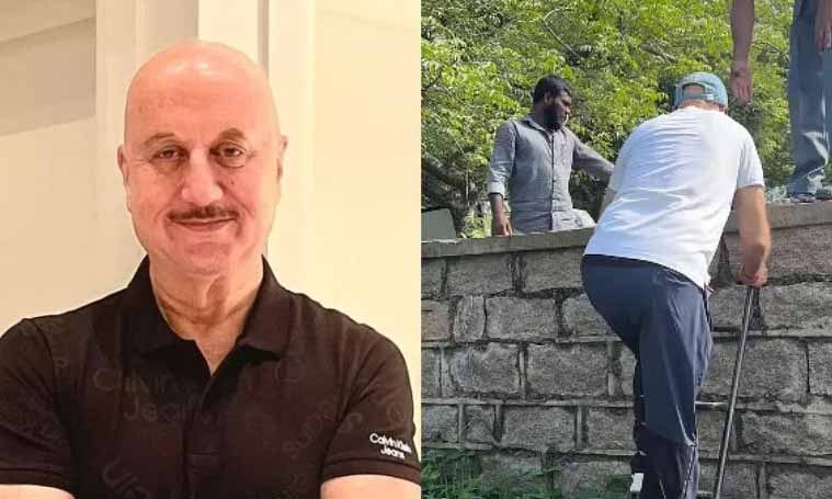 Bollywood : 70 की उम्र में दीवार पर चढ़ गए अनुपम खेर, लिखा – क्या क्या करना पड़ रहा