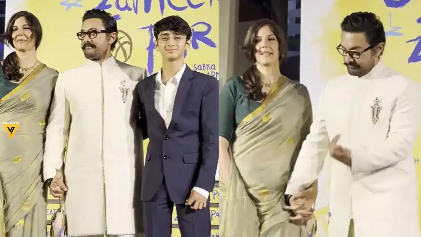 अपनी फिल्म के प्रमोशन में जुटे आमिर खान, गौरी का थामा हाथ