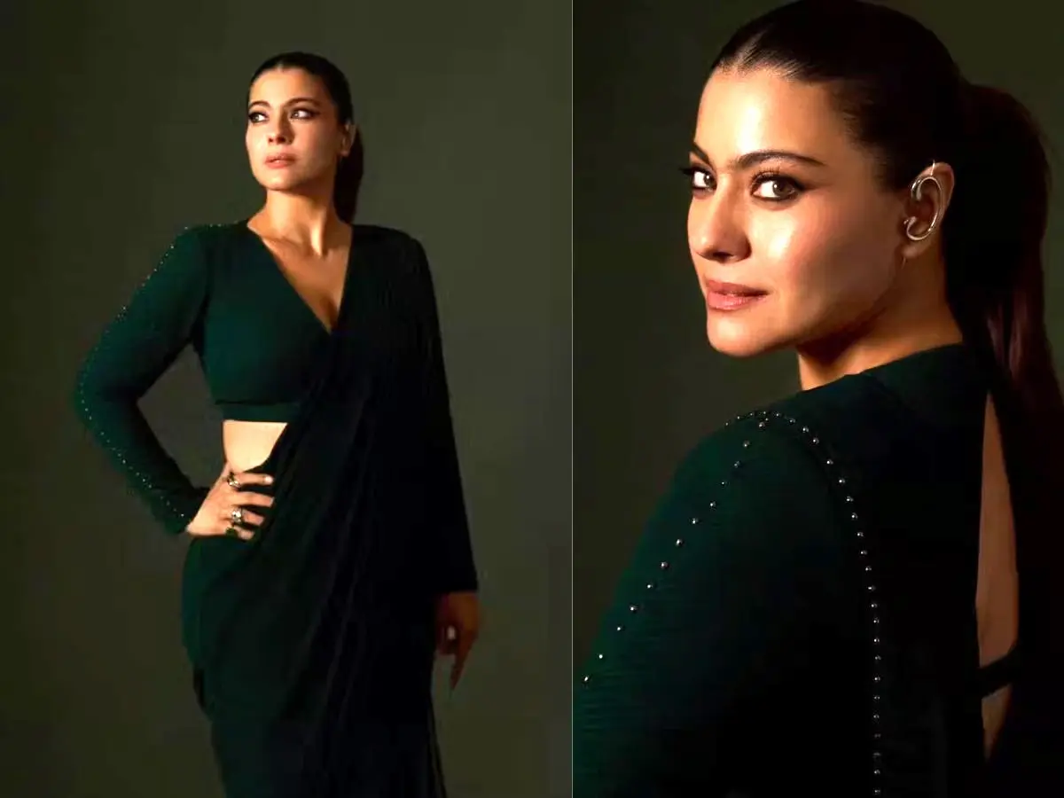 काजोल ने हरी साड़ी में दिखाईं दिलकश अदाएं, दीवाने हुए लोग
