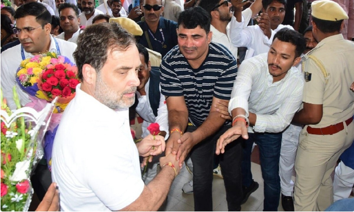 गया जी एयरपोर्ट पर राहुल गांधी का हुआ जोरदार स्वागत