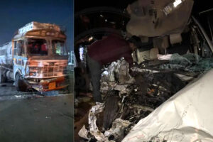 Rajasthan : हादसे में गाड़ी के उड़े परखच्चे, दूल्हा-दुल्हन समेत पांच की मौत