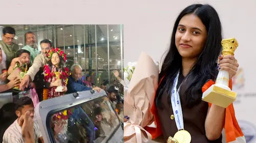Divya Deshmukh : चेस वर्ल्ड कप विजेता दिव्या  का नागपुर में भव्य स्वागत