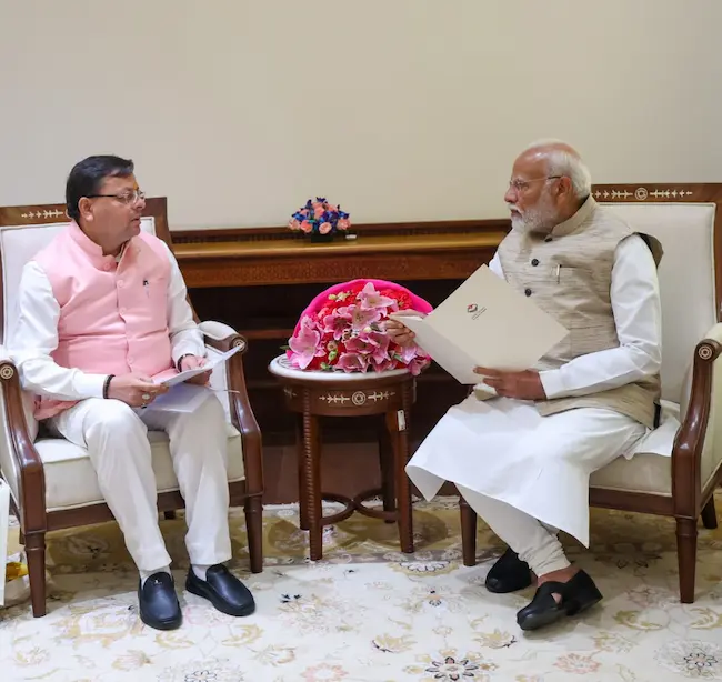 PM : मोदी से मिले CM पुष्कर सिंह धामी