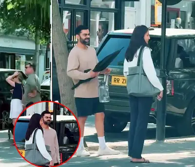Sports : लंदन की सड़कों पर छाता लेकर अनुष्का के साथ घूमते दिखे विराट