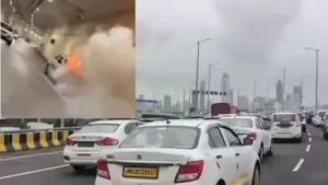 Latest News Mumbai : कोस्टल रोड की एक टनल में अचानक कार में आग
