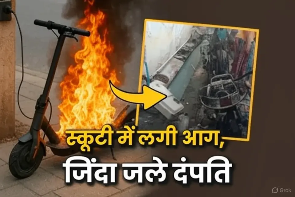 Hindi News: इलेक्ट्रिक स्कूटर चार्जिंग के दौरान लगी आग, पति-पत्नी जिंदा जलकर मरे