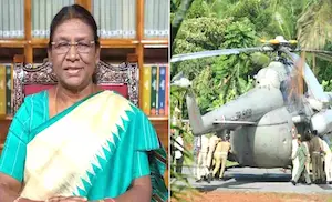 राष्ट्रपति मुर्मु बाल-बाल बचीं, हेलीपैड धंसने से हेलीकॉप्टर लैंडिंग में हादसा टला