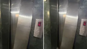 ग्रेटर नोएडा, लिफ्ट टॉप फ्लोर से गिरी, दरवाजे उखड़े