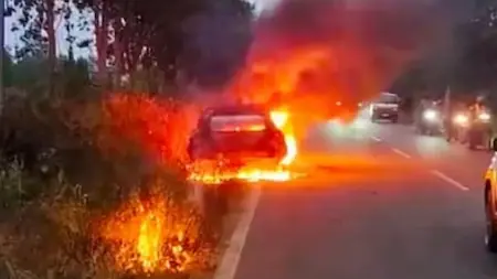 Latest News : कर्नाटक के रामनगर में चलती कार में आग