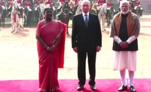 राष्ट्रपति भवन में व्लादिमीर पुतिन का भव्य स्वागत, मोदी रहे मौजूद