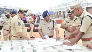 ग्लोबल समिट की सुरक्षा इंतजामों का एडी़जी महेश भगवत ने जायजा लिया