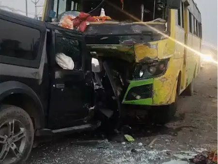 Indore News : तेज रफ्तार थार बस में जा घुसी, एक की मौत