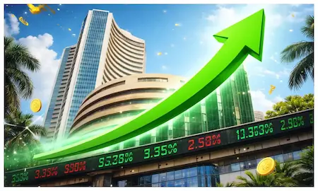 Sensex : सेंसेक्स में जोरदार तेजी,निफ्टी भी हरे निशान में बंद
