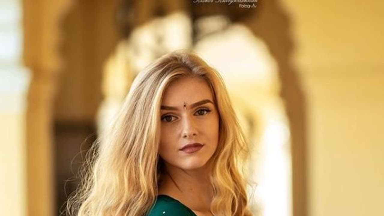 German girl in India