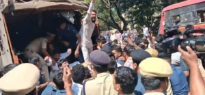 भाजपा कार्यकर्ताओं की डीजीपी कार्यालय का घेराव करने की कोशिश