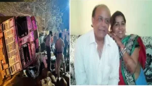 धान से लदा ट्रक कार पर पलटा, 3 लोगों की मौत