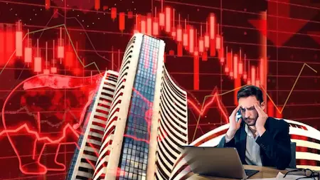 सेंसेक्स और निफ्टी लाल निशान में