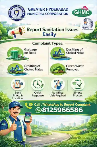 GHMC : स्वच्छता शिकायतों के लिए जीएचएमसी ने व्हाट्सएप सेवा शुरू की