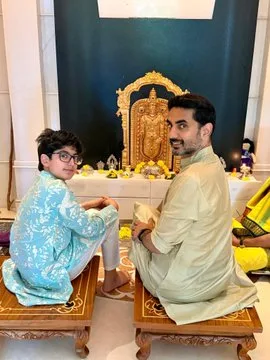 मंत्री नारा लोकेश ने अपने बेटे देवांश के साथ उगादी का त्योहार मनाया