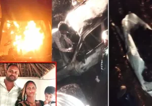 MP News- मध्य प्रदेश के बालाघाट में हादसा- कार पलटते ही लगी आग, तीन की दर्दनाक मौत