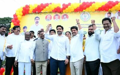 माय टीडीपी ऐप टॉप परफॉर्मर्स से लोकेश की मुलाकात