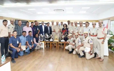 Hyderabad : हैट्रिक ”ओवरऑल चैंपियनशिप” जीतने वाली टीम ने डीजीपी से की मुलाकात