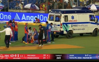 IPL cricket injury : IPL मैच में हादसा, खिलाड़ी को एंबुलेंस