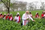 Assam- असम में पीएम मोदी, महिलाओं संग तोड़ी चाय की पत्तियां