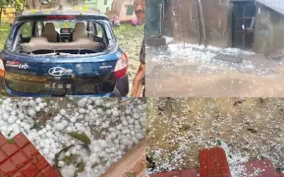 तेज बारिश और ओलावृष्टि से भारी तबाही