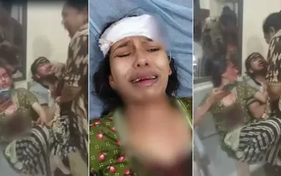 रिश्तों का खौफनाक रूप, थाने के गेट पर चाकूबाजी