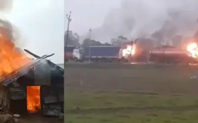 घर पर बम हमला, मां के साथ सो रहे दो मासूम जिंदा जले