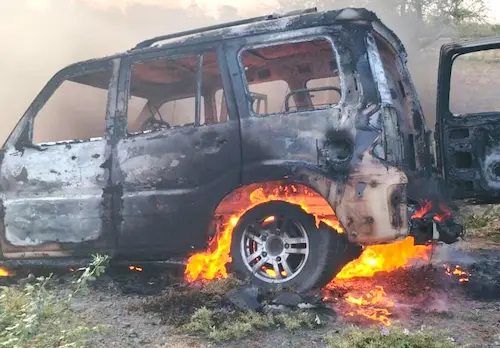 Ajmer Scorpio Fire Accident