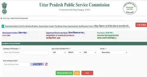 Admit card for Assistant Professor exam released,