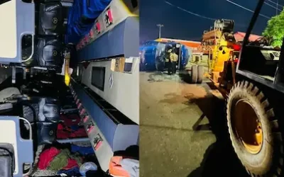 Bus Road-accident : मनाली-दिल्ली बस का भीषण हादसा, 20 यात्री घायल