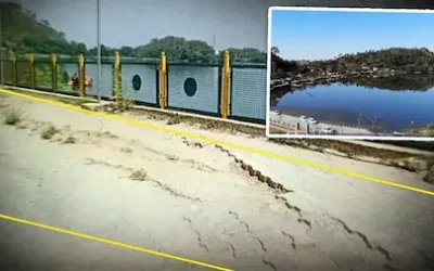 Jammu News : सुरिंसर झील के पास मकानों और दुकानों पर मंडराया खतरा
